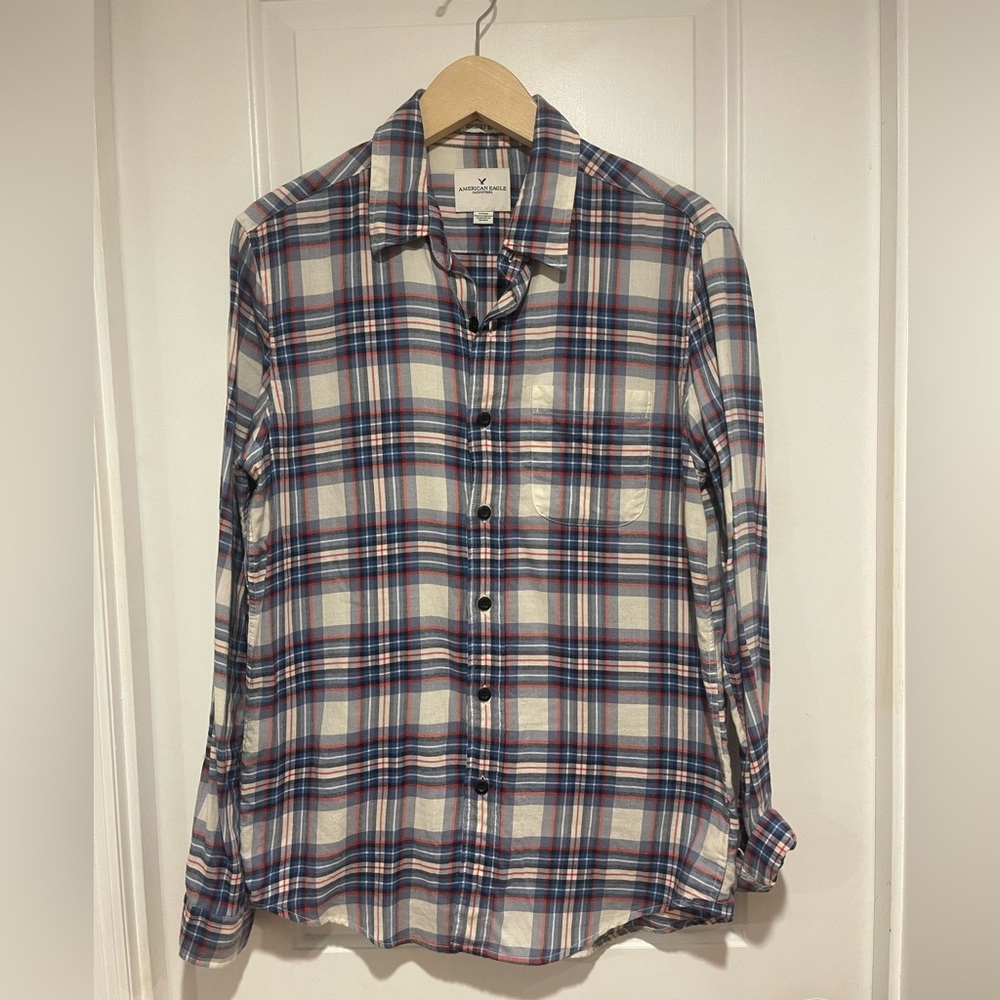 AMERICAN EAGLE Men’s Button Down Plaid Shirt